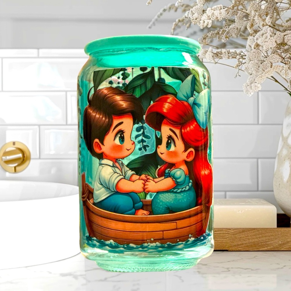 Little mermaid glass (handmade)